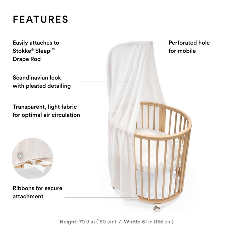 STOKKE ستوكه سليبى كانوبي V3، أبيض - أنشئ بيئة مريحة وهادئة للطفل - سهل التركيب - قماش خفيف الوزن - متوافق مع سليبى ميني وسليبى سرير - Image 2